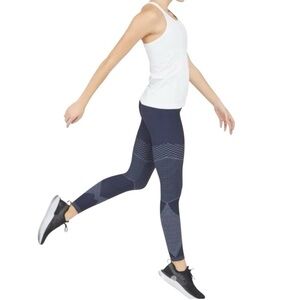 SPANX blue seamless moto high waist ankle cropped compression legging shape wear
